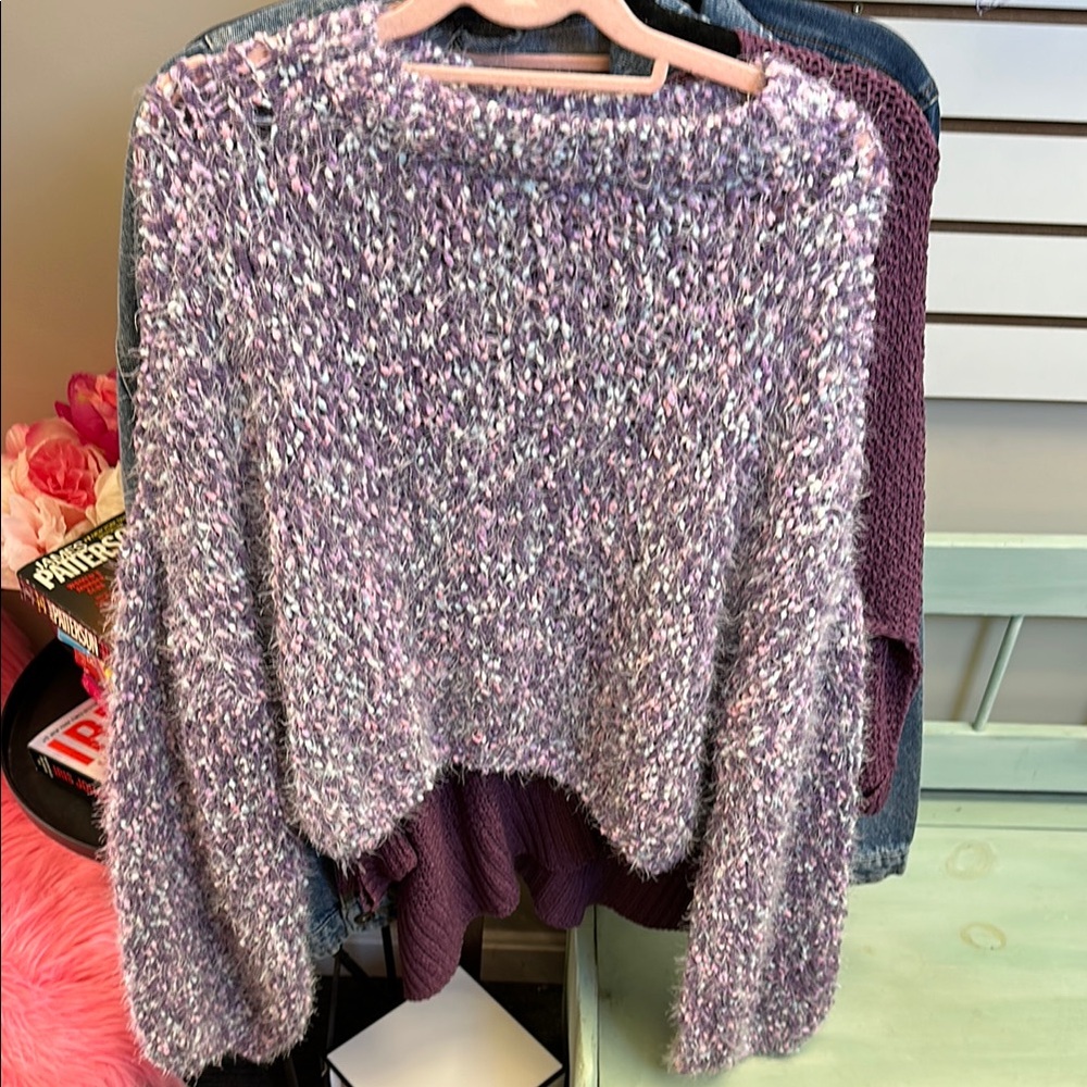 Cozy Purple Knit Sweater